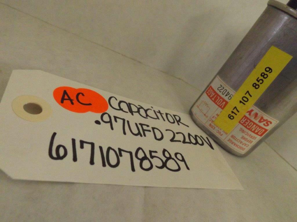 SANYO AIR CONDITIONER 6171078589 CAPACITOR .97UFD 2200V NEW SANYO AIR CONDITIONER 6171078589 CAPACITOR .97UFD 2200V NEW